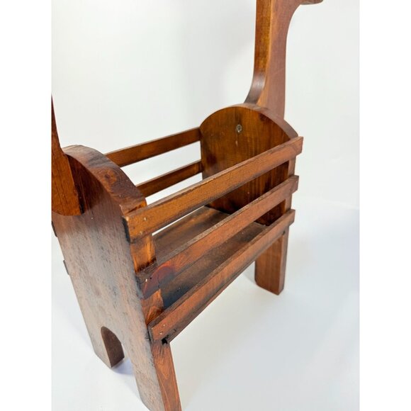 Reindeer Basket Vintage Handmade Wooden Rudolph Holiday Pinecone Ornaments or Pl - Picture 12 of 16